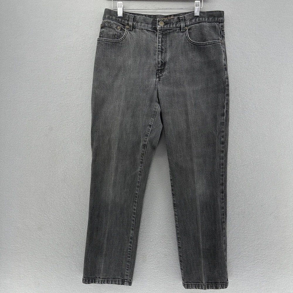 Lauren Jeans Co. Ralph Lauren Black Wash Straight Leg Jeans Women's 12P 32x26" - Picture 2 of 8